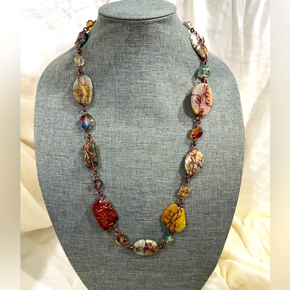 Wire Wrapped Necklace Handmade W/ Various Healing Stones☑️